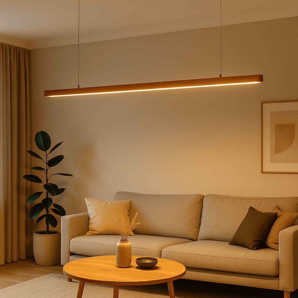 NordicPendant Light – Elegant Curved Design for Stylish Interiors - Teak Wood - NixWoods