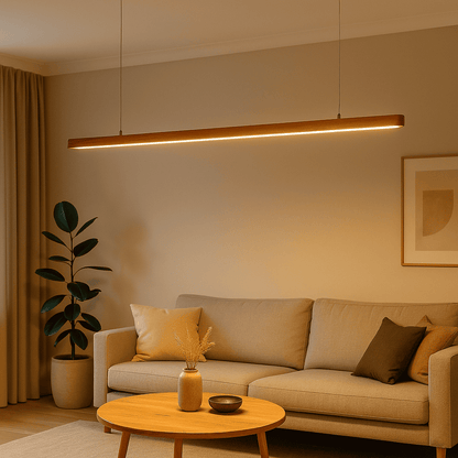 NordicPendant Light – Elegant Curved Design for Stylish Interiors - Teak Wood - NixWoods