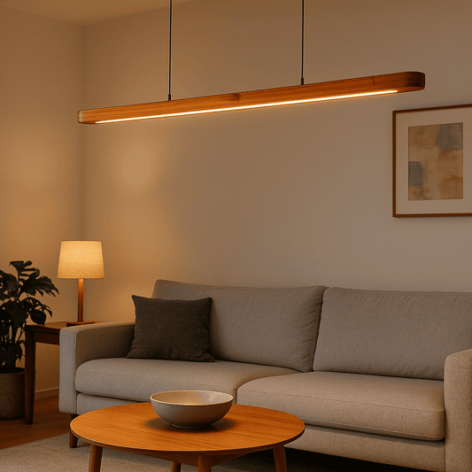 NordicPendant Light – Elegant Curved Design for Stylish Interiors - Teak Wood - NixWoods