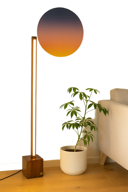 Minimalist Wooden Floor Lamp – Modern Square Rod Structure