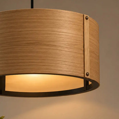 Aura Drum Kitchen Island Pendant Light | Solid Wood Wooden Hanging Lamp - NixWoods