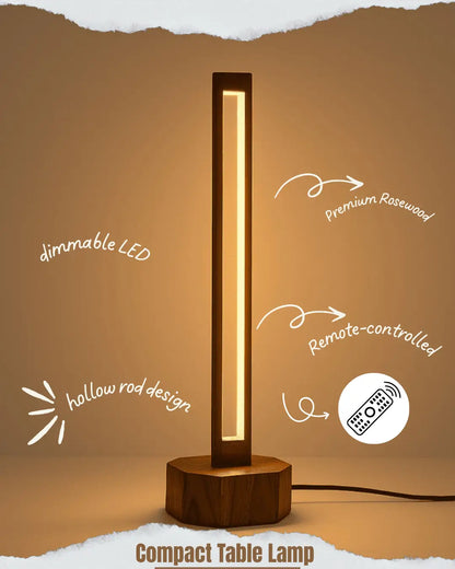 Wooden Compact Floor Lamp – Subtle Charm with Small Hollow Rod Design