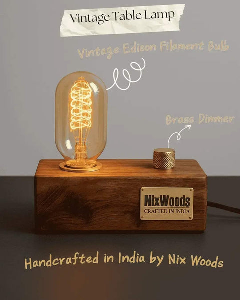 Rosewood Vintage Table Lamp, Best Seller | NixWoods