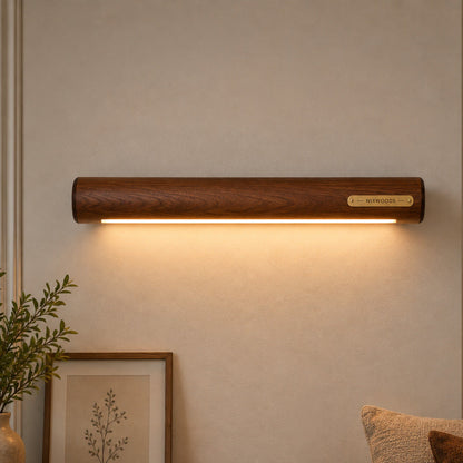 ArcLine 14-Inch Solid Wood LED Wall Light – Warm Ambient Wooden Sconce NixWoods