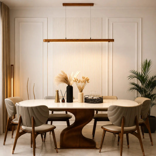 Teak Dining Table Pendant Light – Nordic Wooden Ceiling Hanging Light | Nixwoods NixWoods