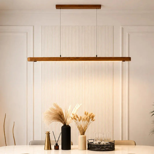 Teak Dining Table Pendant Light – Nordic Wooden Ceiling Hanging Light | Nixwoods NixWoods