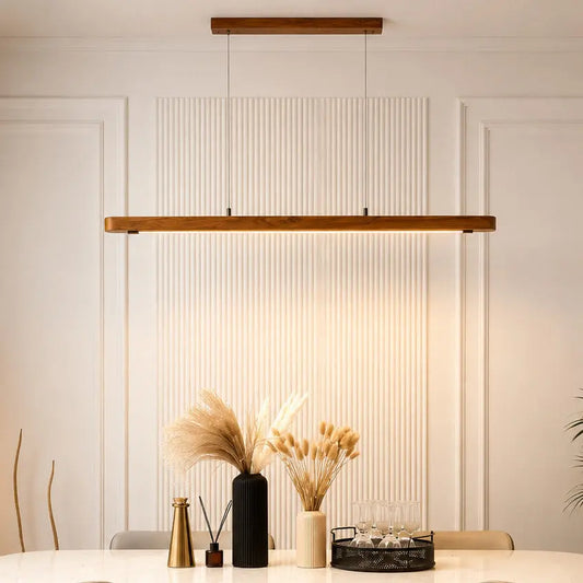 Teak Dining Table Pendant Light – Nordic Wooden Ceiling Hanging Light | Nixwoods NixWoods