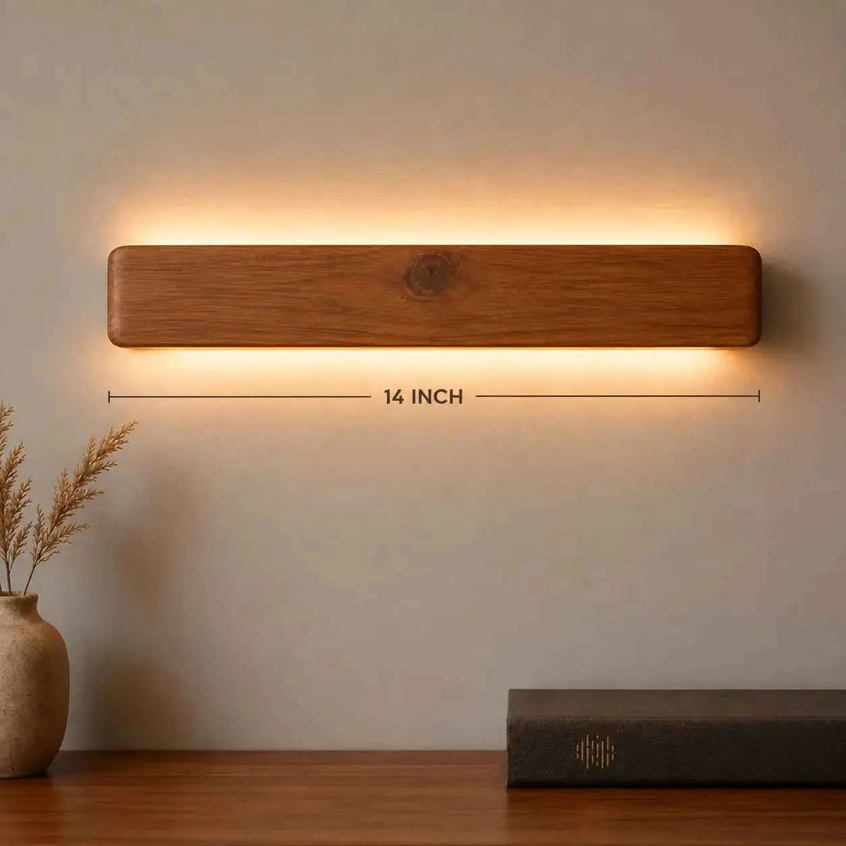 Arden rosewood up down wall light casting warm light above and below — NixWoods