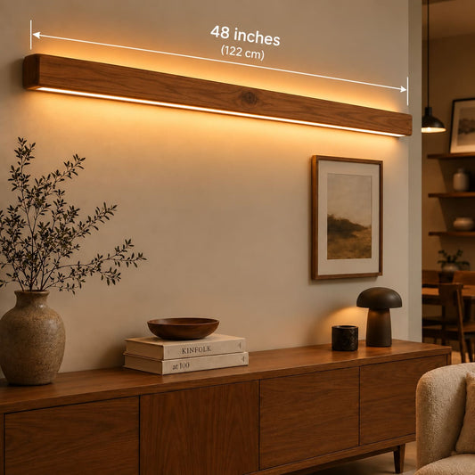 Aurora Wooden Linear Wall Light – Solid Teak LED Wall Light
