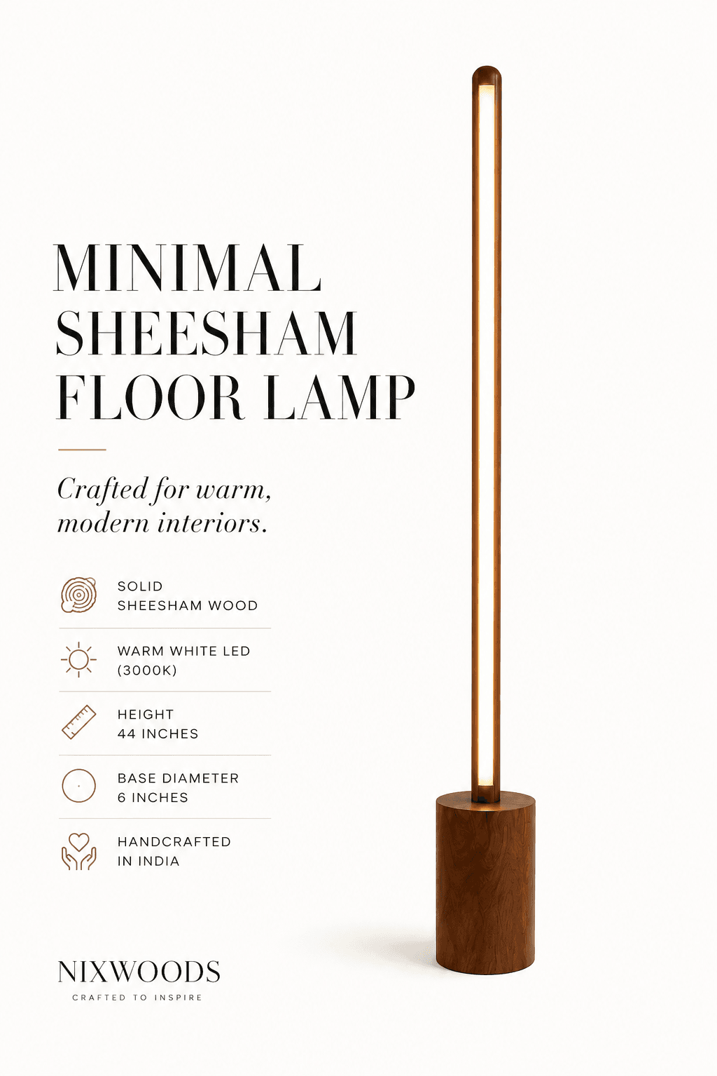 Minimalist Wooden Floor Lamp for Modern Living Spaces