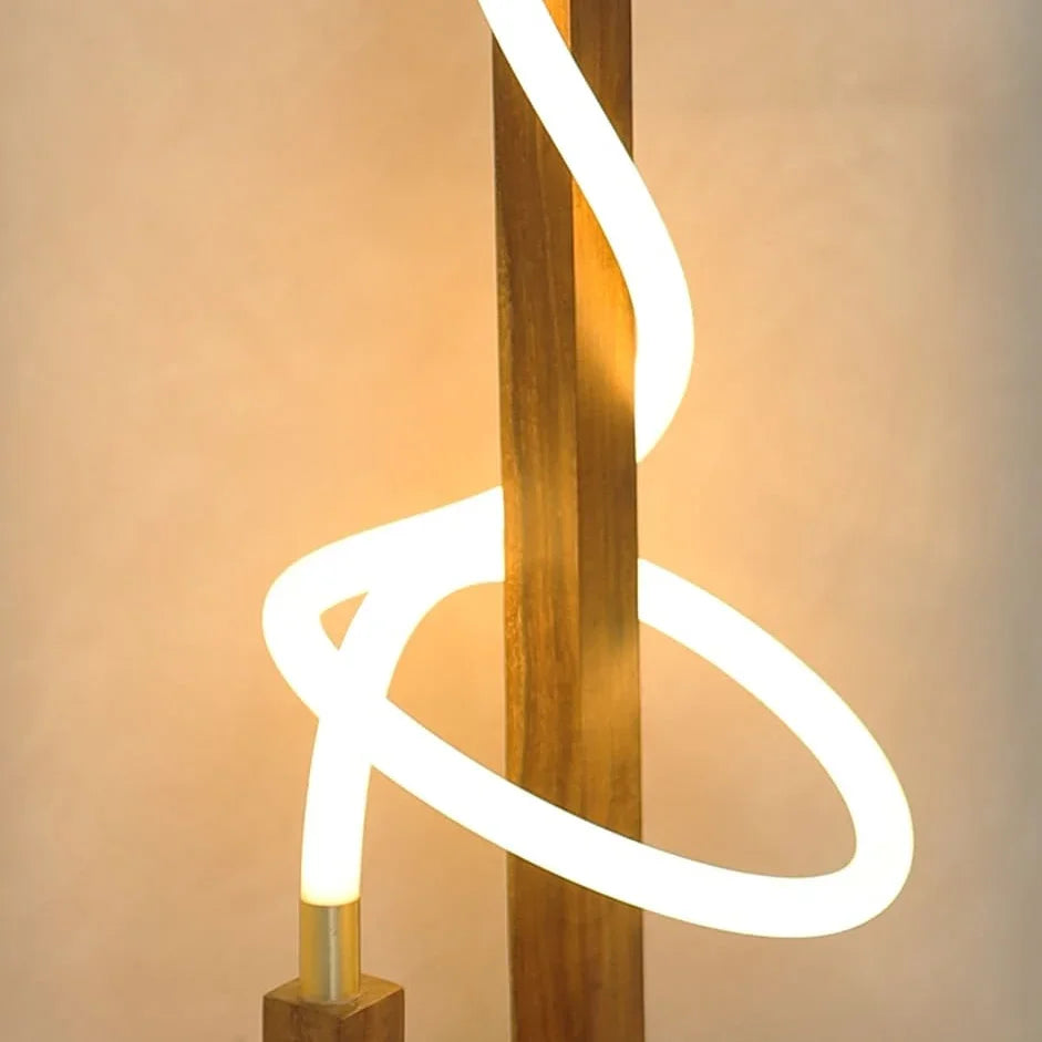 Unique Standing Lamp – Sculpted Glow Rosewood Wood Floor Lamp