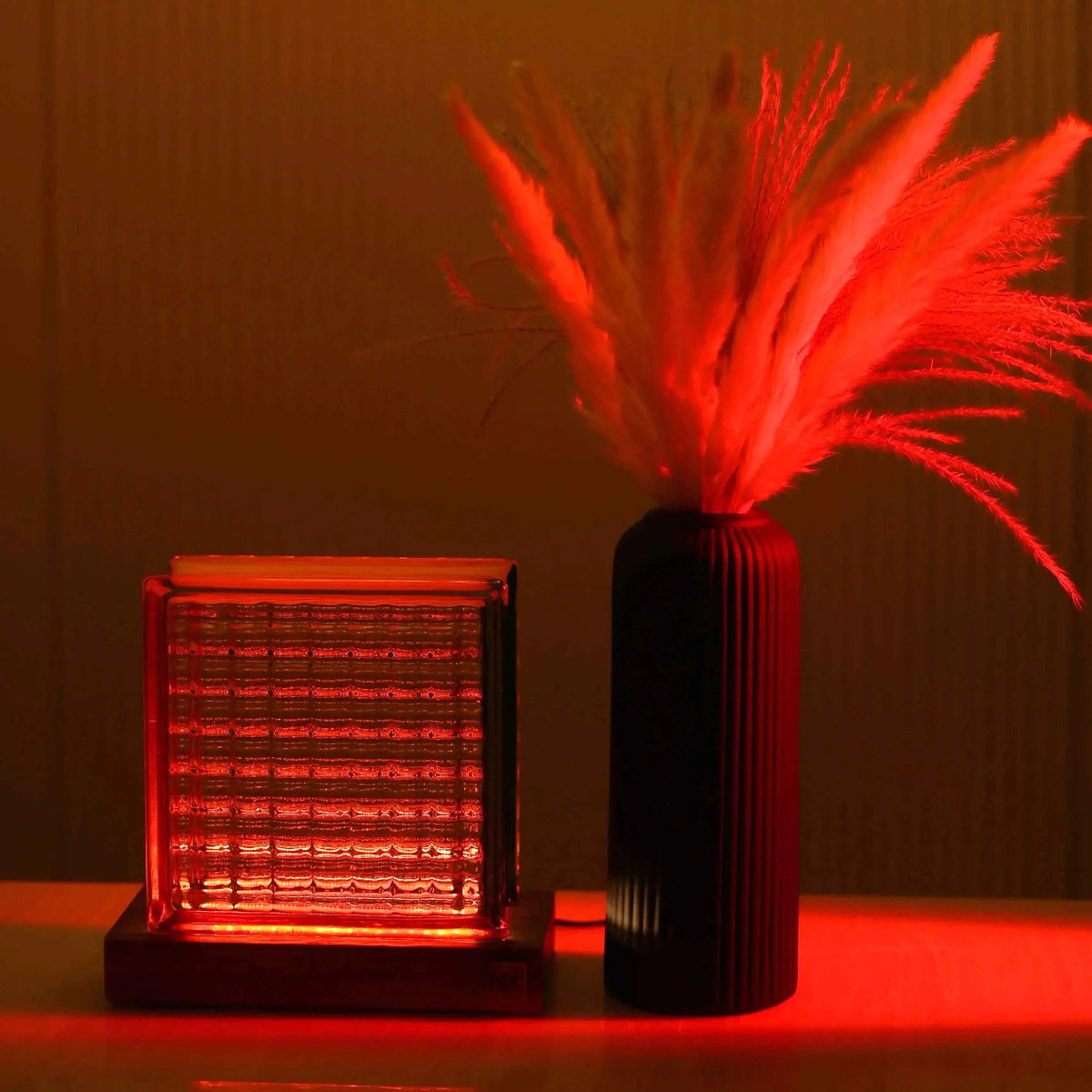 Rubik's Cube Table Lamp – Handcrafted Sheesham Wood & Warm Glass Light