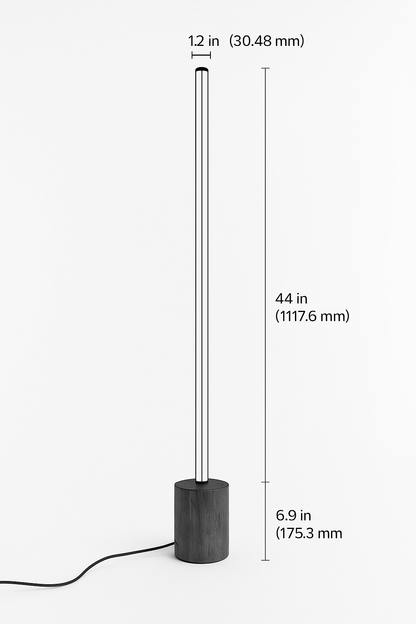 Minimalist Wooden Floor Lamp – Sleek Cylindrical Rod Design - Rosewood - NixWoods