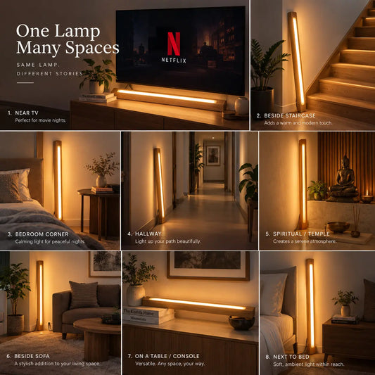 NixLine – Solid Teakwood Floor Lamp NixWoods