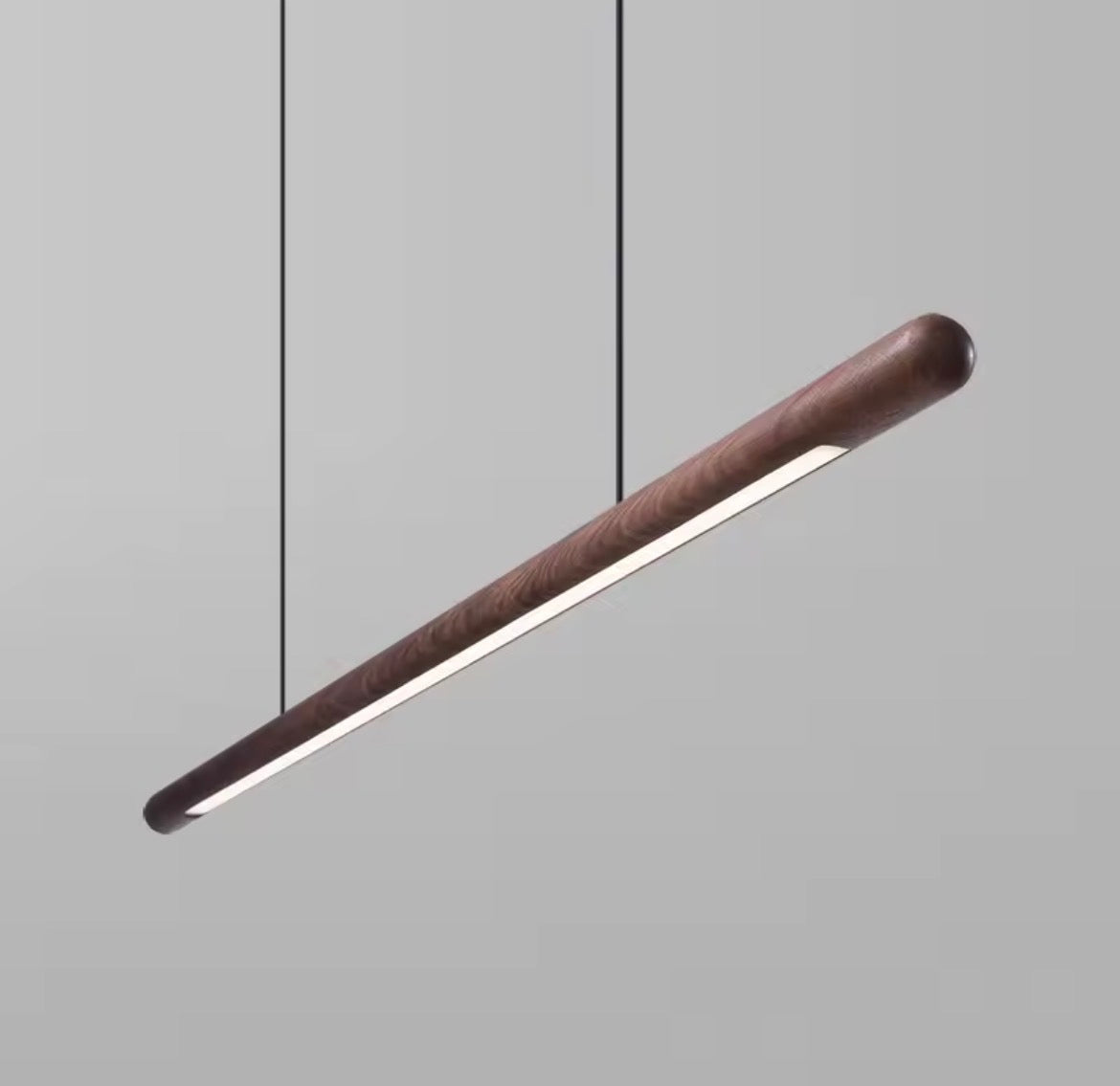 Scandinavian Rosewood Round Pendant Light – Handcrafted Elegance