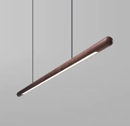 Scandinavian Rosewood Round Pendant Light – Handcrafted Elegance