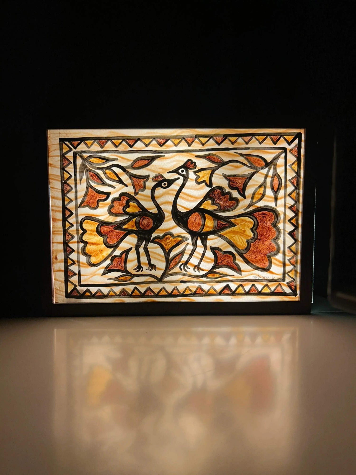 Sohrai Peacock Lamp - NixWoods