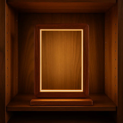 Aurora Frame Lamp – Handcrafted Rosewood Glow