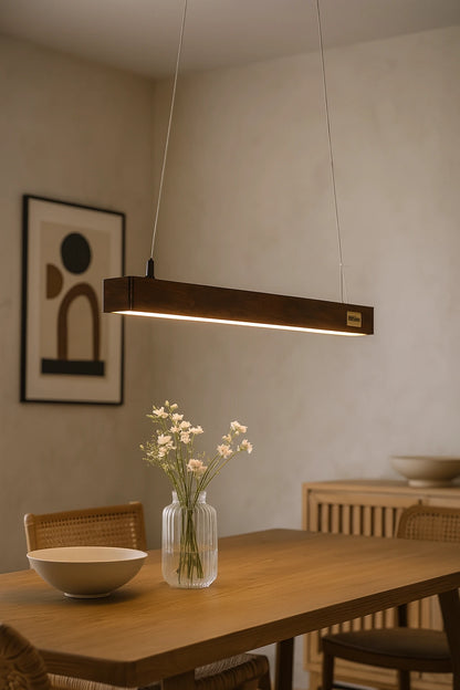 30 Inch Rosewood Hanging Light – Hollow Wooden Pendant for Modern Homes & Offices