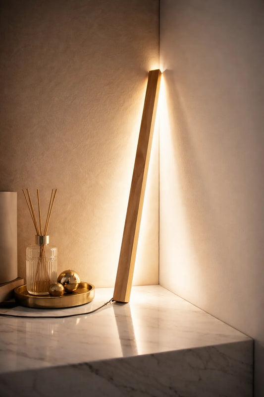Minimalist solid wood floor lamp for modern living room lighting