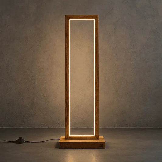 Tall Teak Wood Floor Lamp – A Statement of Warmth & Style