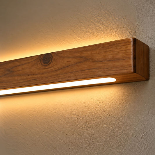 Aurora Wooden Linear Wall Light – Solid Teak LED Wall Light