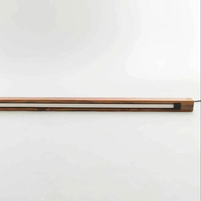 NixWoods wooden tube pendant light shown on a plain white background - minimalist linear design