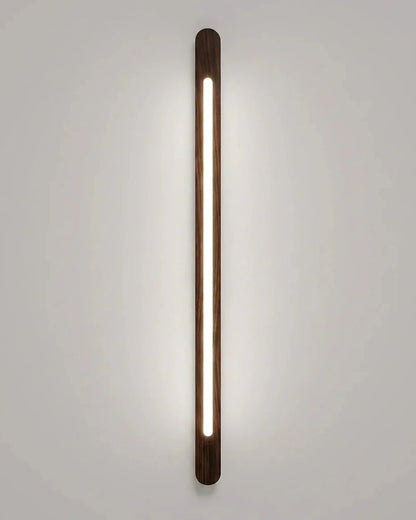 Vertical Wooden Wall Light in Indian premium rosewood — deep grain solid wood sconce with warm integrated LED
