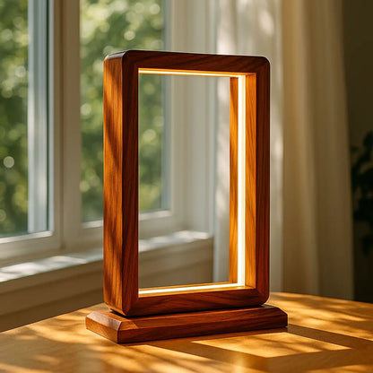 Aurora Frame Lamp – Handcrafted Rosewood Glow