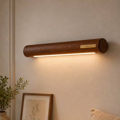 ArcLine 14-Inch Solid Wood LED Wall Light – Warm Ambient Wooden Sconce NixWoods
