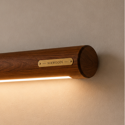 ArcLine 14-Inch Solid Wood LED Wall Light – Warm Ambient Wooden Sconce NixWoods