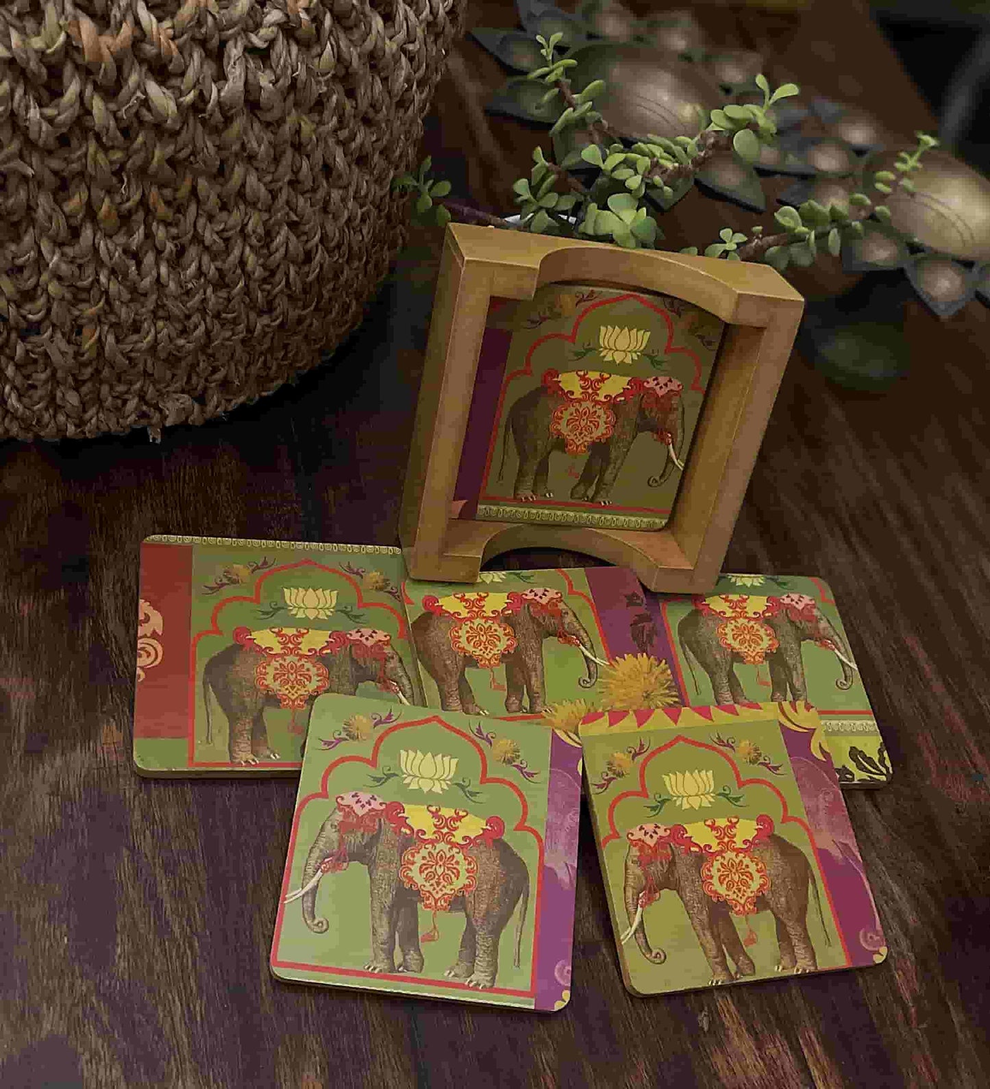 Decorative Elephant Coaster Set