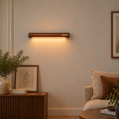 ArcLine 14-Inch Solid Wood LED Wall Light – Warm Ambient Wooden Sconce NixWoods