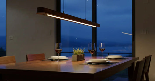 Nordic Pendant Light – Elegant Curved Design for Stylish Interiors - Teak Wood