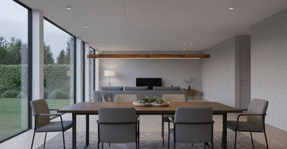 Teak Wood Pendant Light – Hollow Curved Hanging Light for Modern Interiors