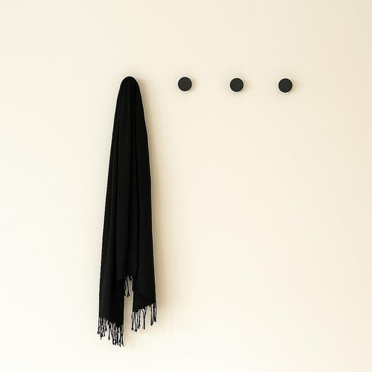 Matte Black/ Brown Wall Hook – Minimalist Modern Peg for Coats, Bags & Towels