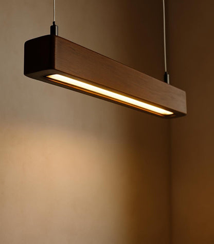 Rosewood Pendant Light – 30" Scandinavian Linear Design