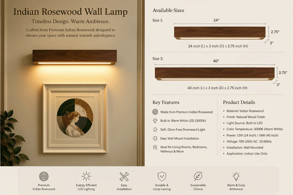 Indian Rosewood Wall Lamp — Store Image