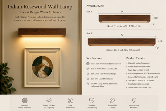 Indian Rosewood Wall Lamp — Store Image
