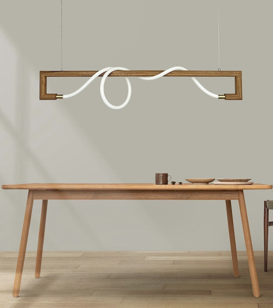 Luxury Rosewood LED Pendant Light – 360° Glow for a Cozy, Sleek & Modern Hanging Stylish Atmosphere Lamp - Adam Spirit