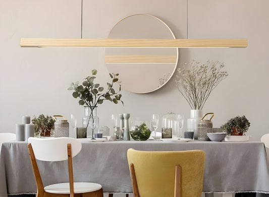 Pendant Light – Sophisticated Square Linear Design - Suspension Chandelier - Pine Wood - Adam Spirit