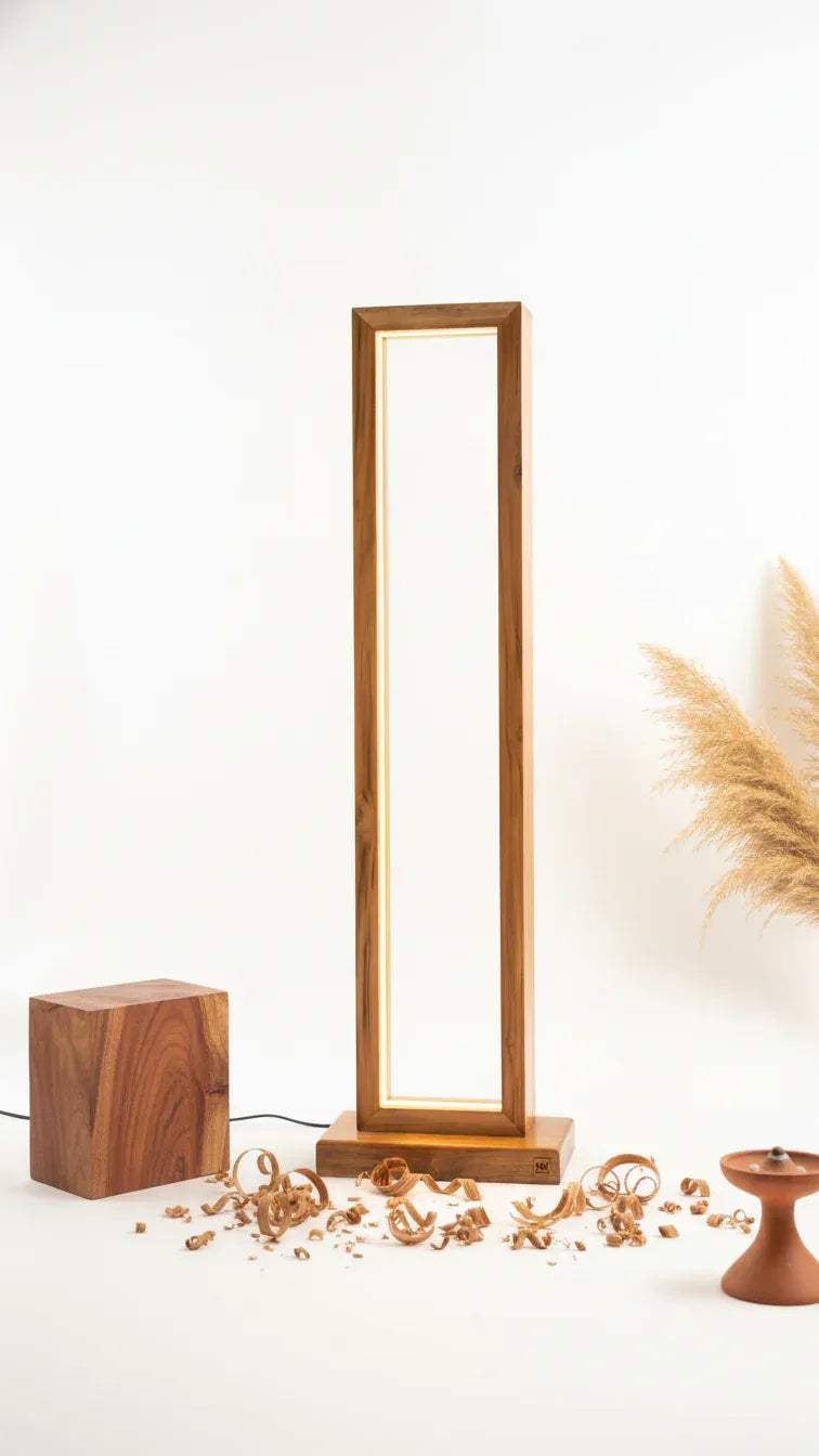 Tall Teak Wood Floor Lamp – A Statement of Warmth & Style - NixWoods