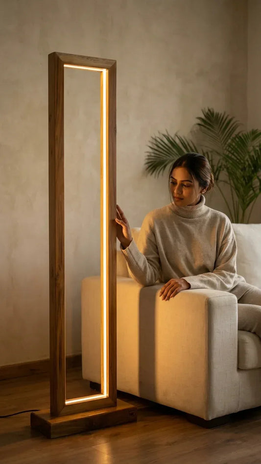 Tall Teak Wood Floor Lamp – A Statement of Warmth & Style - NixWoods