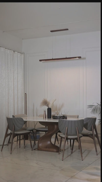 Teak Wood Hollow Bowl Pendant Light – Warm Ambient Ceiling Light