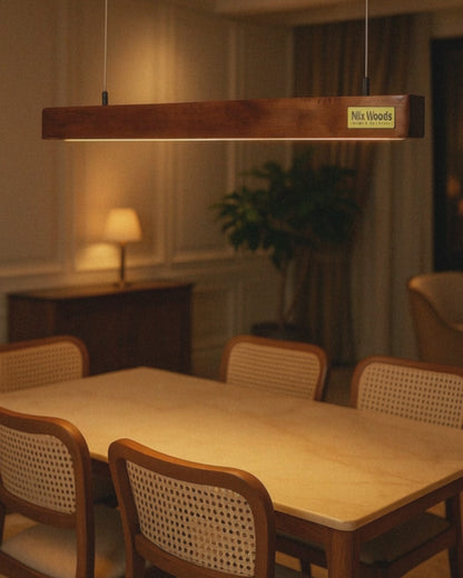 Rosewood Pendant Light – 30" Scandinavian Linear Design