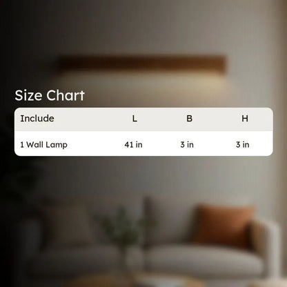 Size chart for the NixWoods rosewood wall lamp - one wall lamp, 41 x 3 x 3 inches