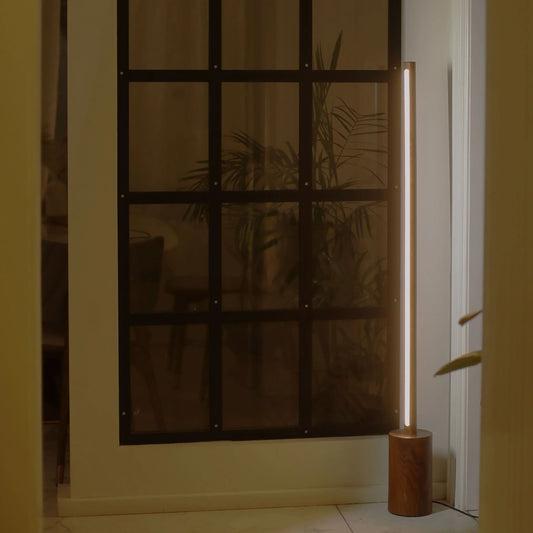 Minimal Tall Wooden Floor Lamp – Sleek Cylindrical Rod Design - 60 Inch