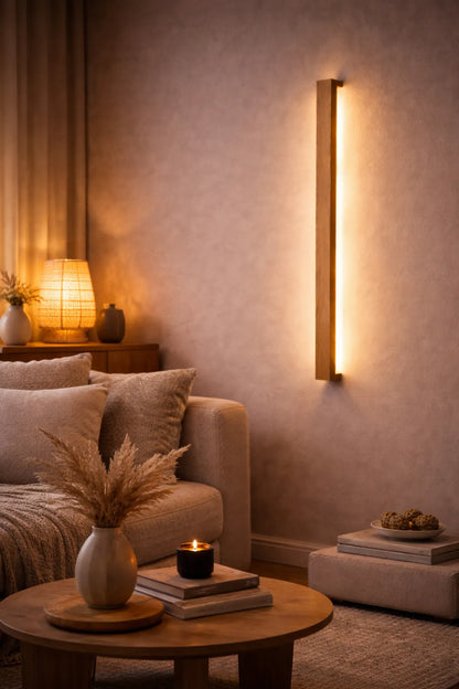 Nix Line – Solid Wood LED Wall Light (30”)