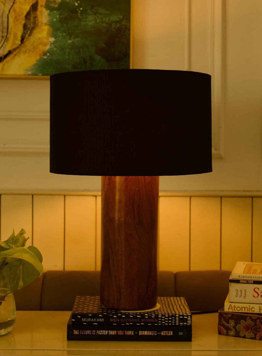 Rosewood Table Lamp – Black Shade - Adam Spirit
