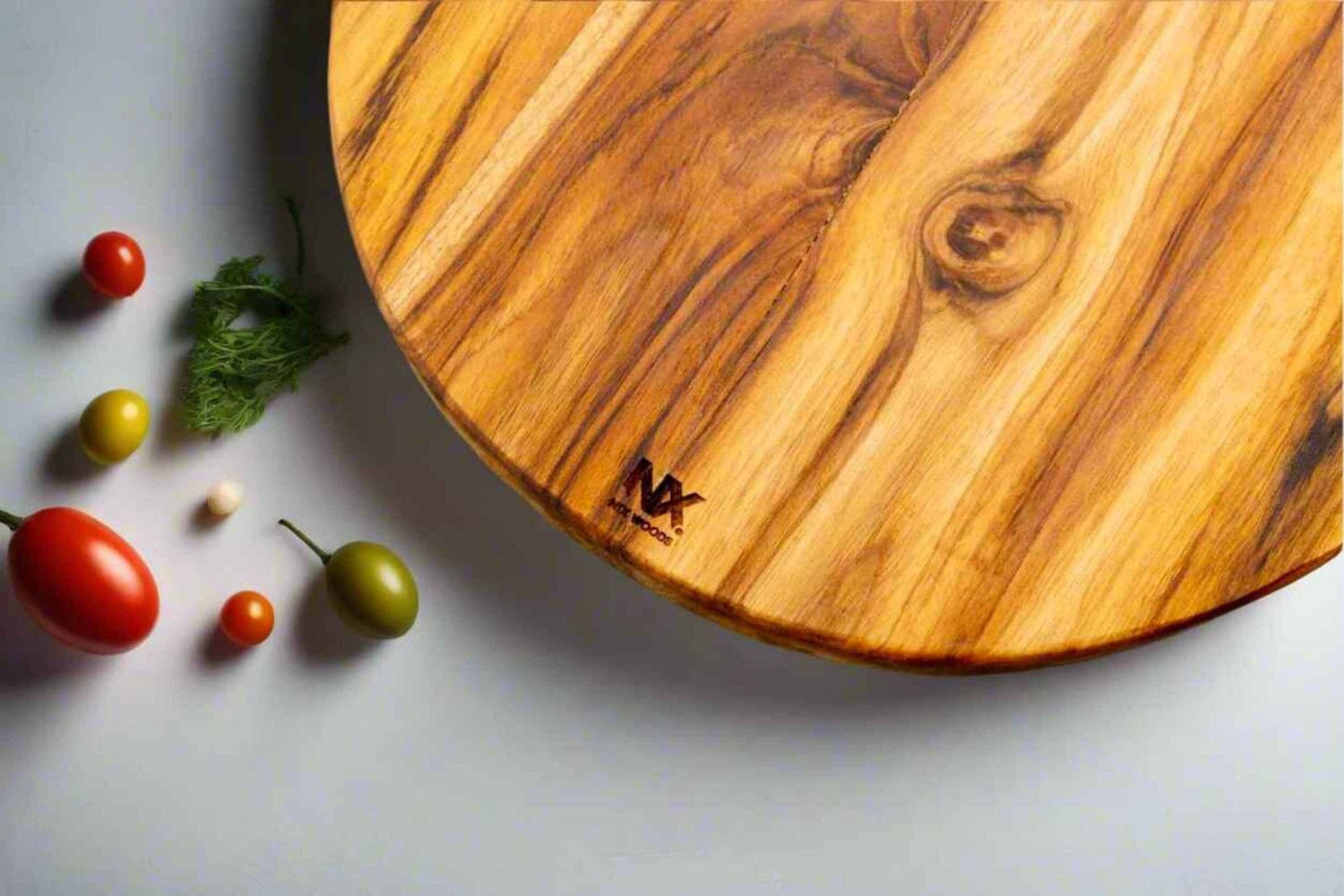 Round Teak Wood Pizza Board – Serve & Slice with Ease - Adam Spirit
